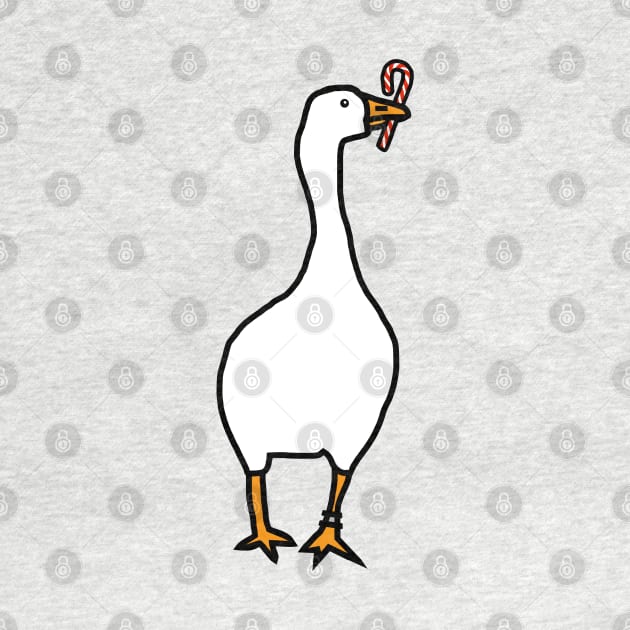 White Goose Steals Christmas Candy Cane by ellenhenryart